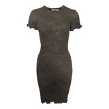 WOBBLE BABY TEE DRESS - OLIVE/NAVY STRIPE (BACK IN STOCK)