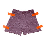 WOBBLE SHORTS - LILAC/BURGUNDY STRIPE